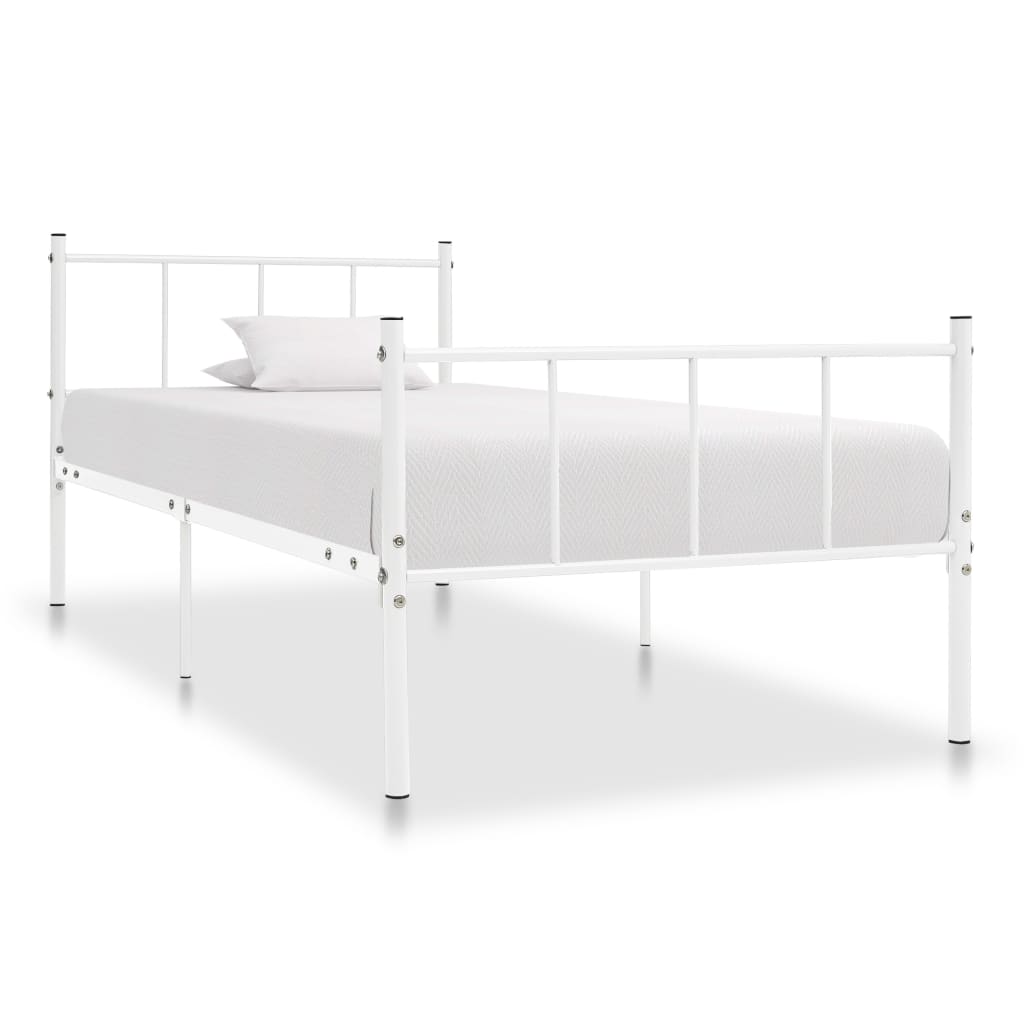 Berkfield Bed Frame White Metal 90x200 cm
