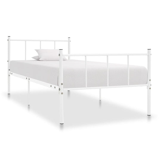 Berkfield Bed Frame White Metal 90x200 cm