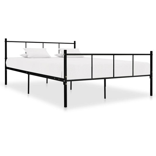 Berkfield Bed Frame Black Metal 140x200 cm