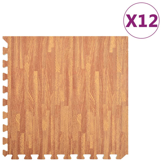 Berkfield Floor Mats 12 pcs Wood Grain 4.32 _�Š__�� EVA Foam