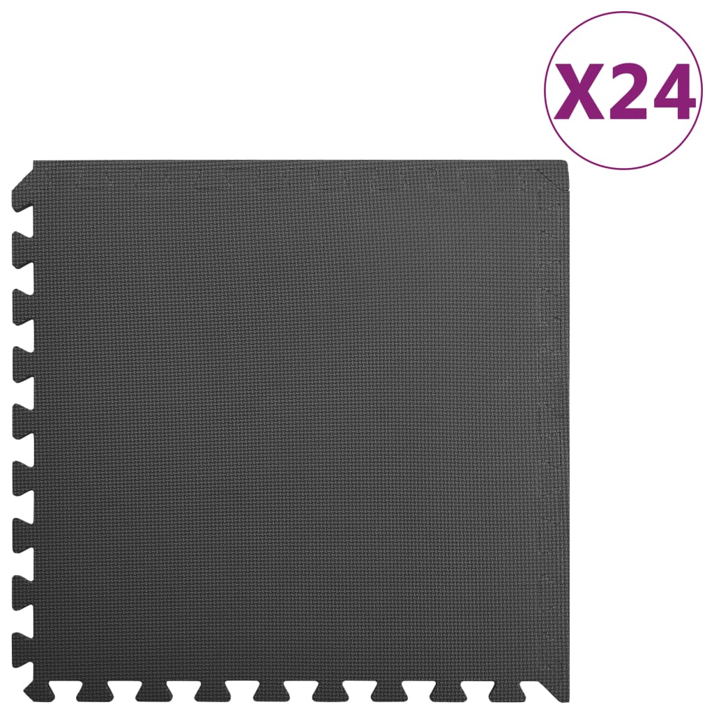 Berkfield Floor Mats 24 pcs 8.64 _�Š__�� EVA Foam Black