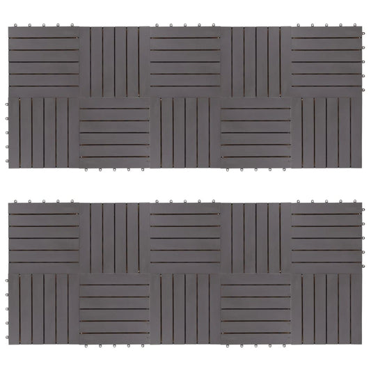 Berkfield Decking Tiles 20 pcs Grey Wash 30x30 cm Solid Acacia Wood