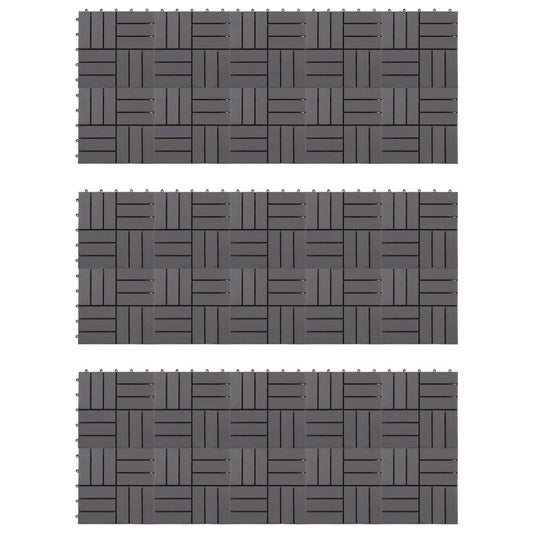 Berkfield Decking Tiles 30 pcs Grey Wash 30x30 cm Solid Acacia Wood