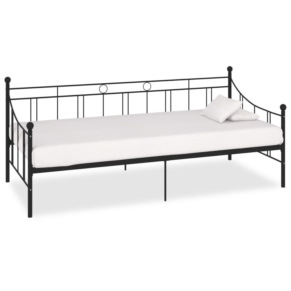 Berkfield Daybed Frame Black Metal 90x200 cm