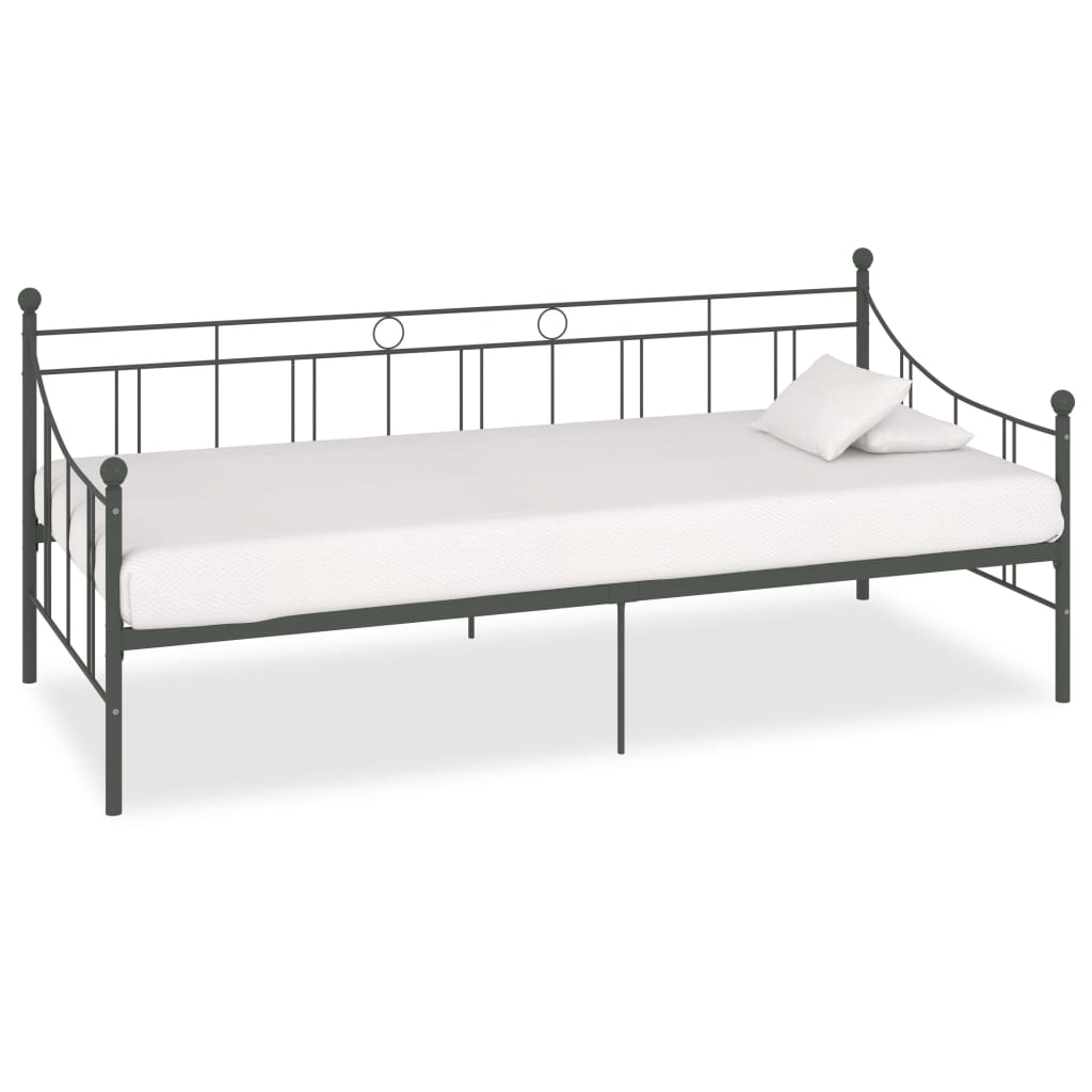 Berkfield Daybed Frame Grey Metal 90x200 cm