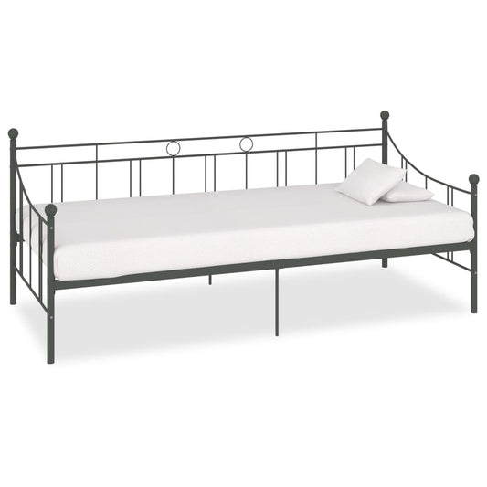 Berkfield Daybed Frame Grey Metal 90x200 cm