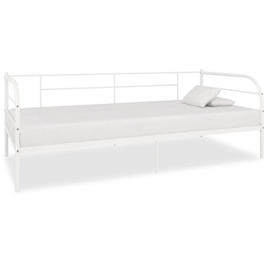 Berkfield Daybed Frame White Metal 90x200 cm