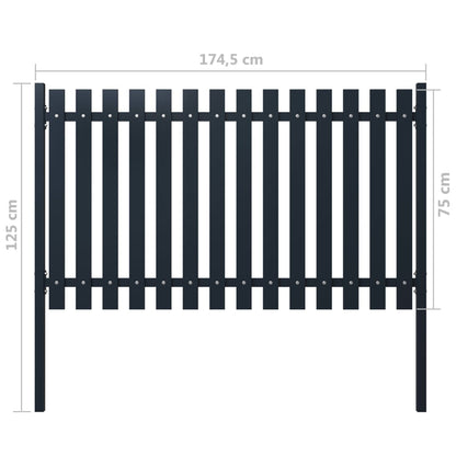 Berkfield Fence Panel Anthracite 174.5x75 cm Powder-coated Steel