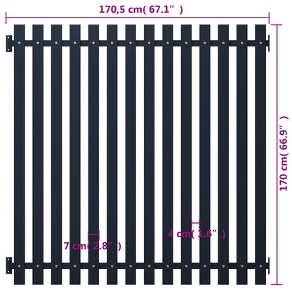 Berkfield Fence Panel Anthracite 170.5x170 cm Powder-coated Steel