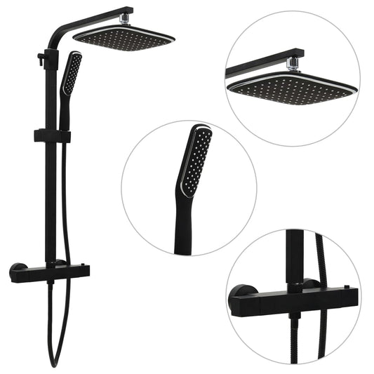 Berkfield Dual Head Shower Set with Mixer and Hose Black
