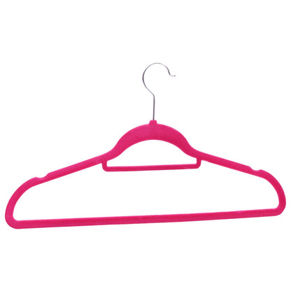 Berkfield 100 pcs Clothes Hanger Set Anti-slip Pink Velvet