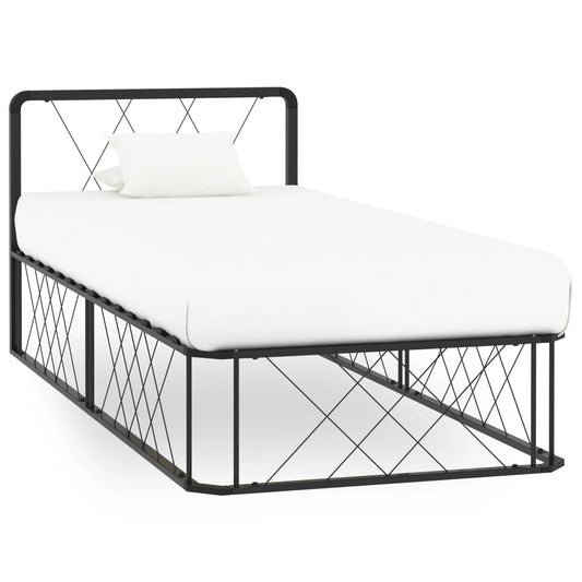 Berkfield Bed Frame Black Metal 90x200 cm