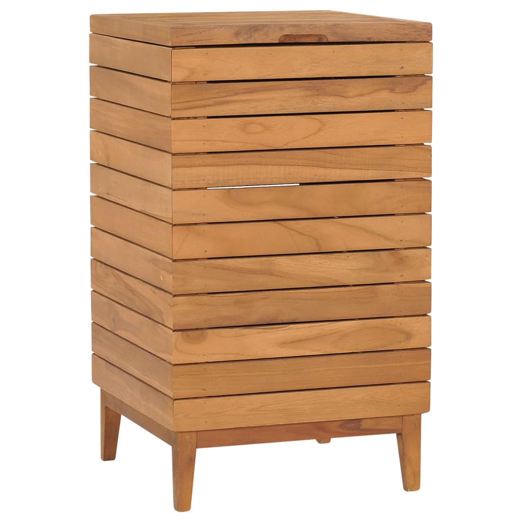 Berkfield Laundry Basket 40x40x70 cm Solid Teak Wood