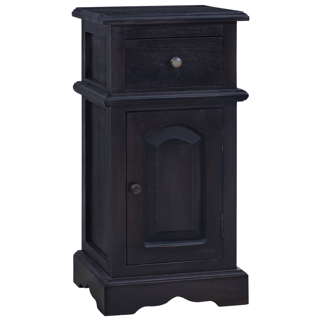 Berkfield Bedside Cabinet Light Black Coffee Solid Mahogany Wood