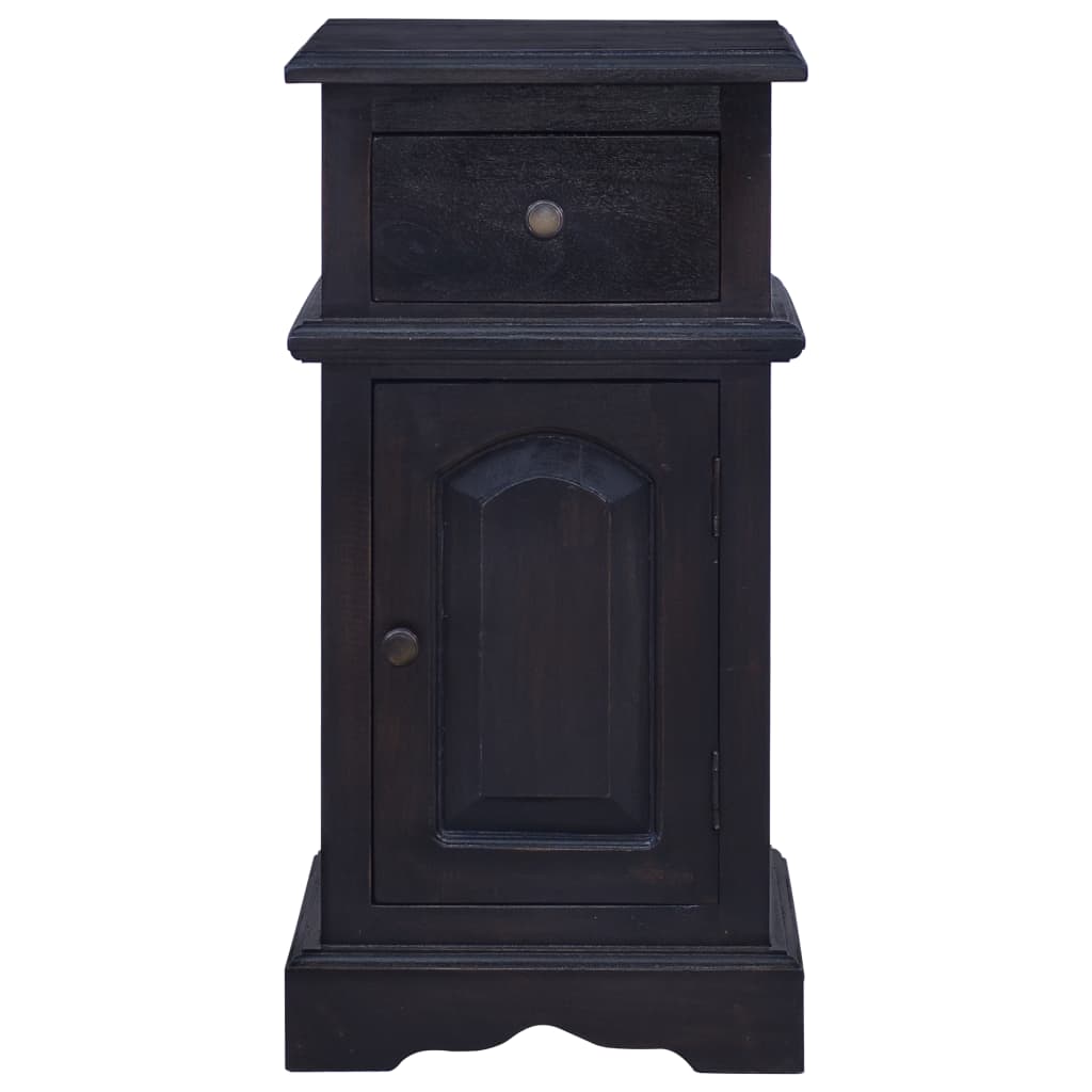 Berkfield Bedside Cabinet Light Black Coffee Solid Mahogany Wood