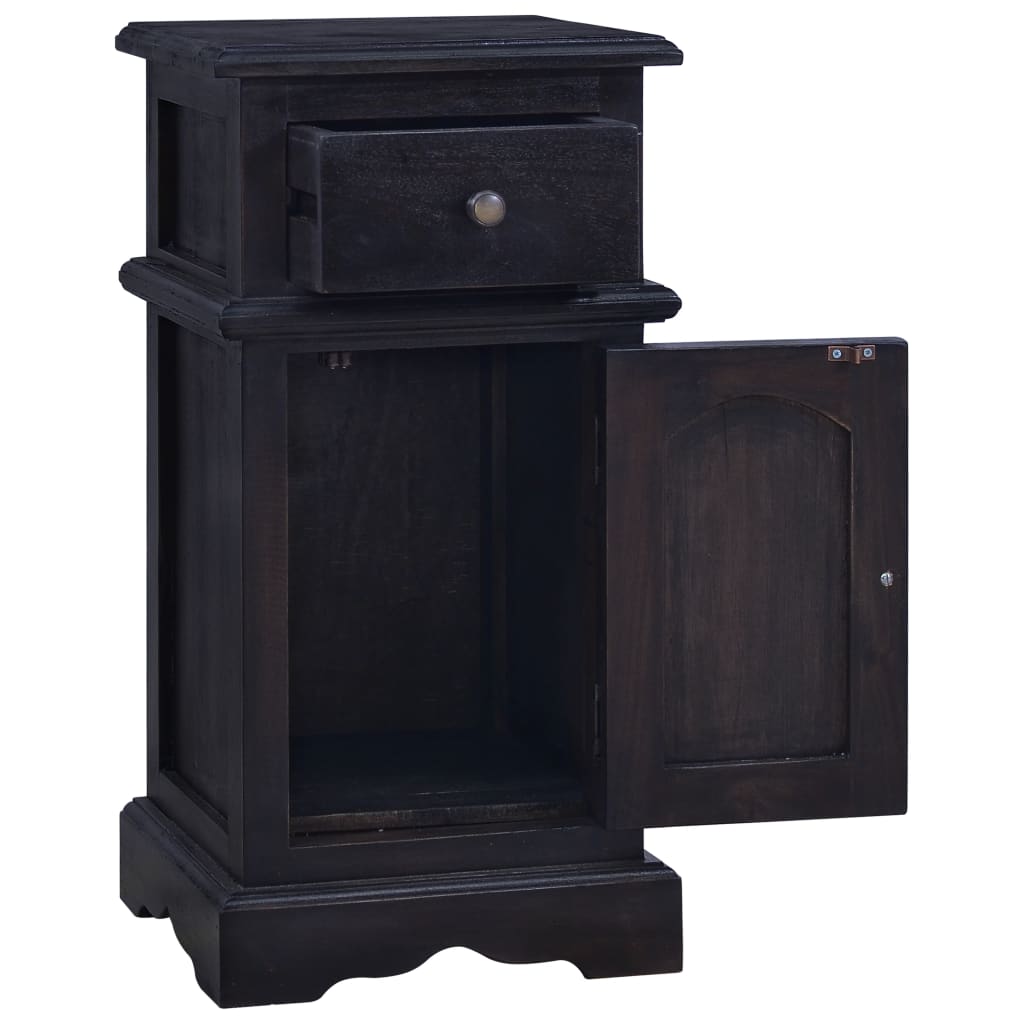 Berkfield Bedside Cabinet Light Black Coffee Solid Mahogany Wood