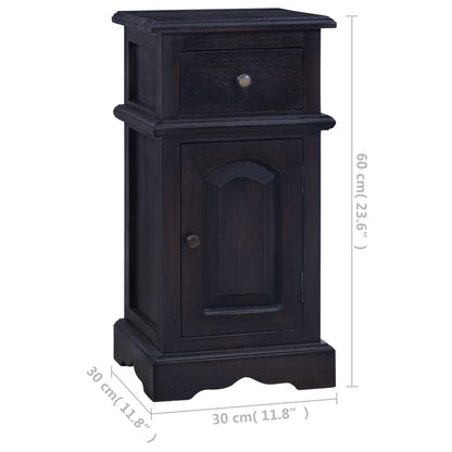 Berkfield Bedside Cabinet Light Black Coffee Solid Mahogany Wood