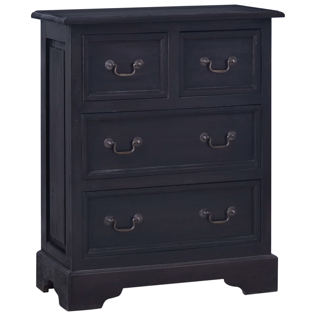 Berkfield Chest of Drawers Light Black Coffee Solid Mahogany Wood