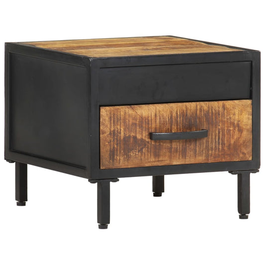 Berkfield Bedside Cabinet 40x40x35 cm Rough Mango Wood