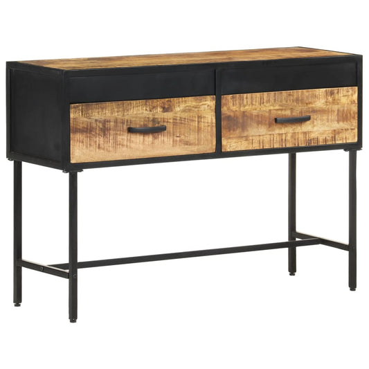 Berkfield Console Table 110x35x75 cm Rough Mango Wood
