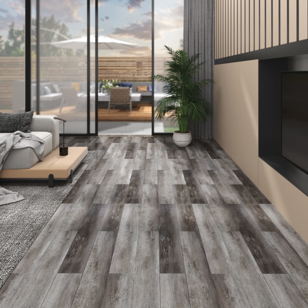 Berkfield PVC Flooring Planks 5.02 m�__ 2 mm Self-adhesive Striped Wood