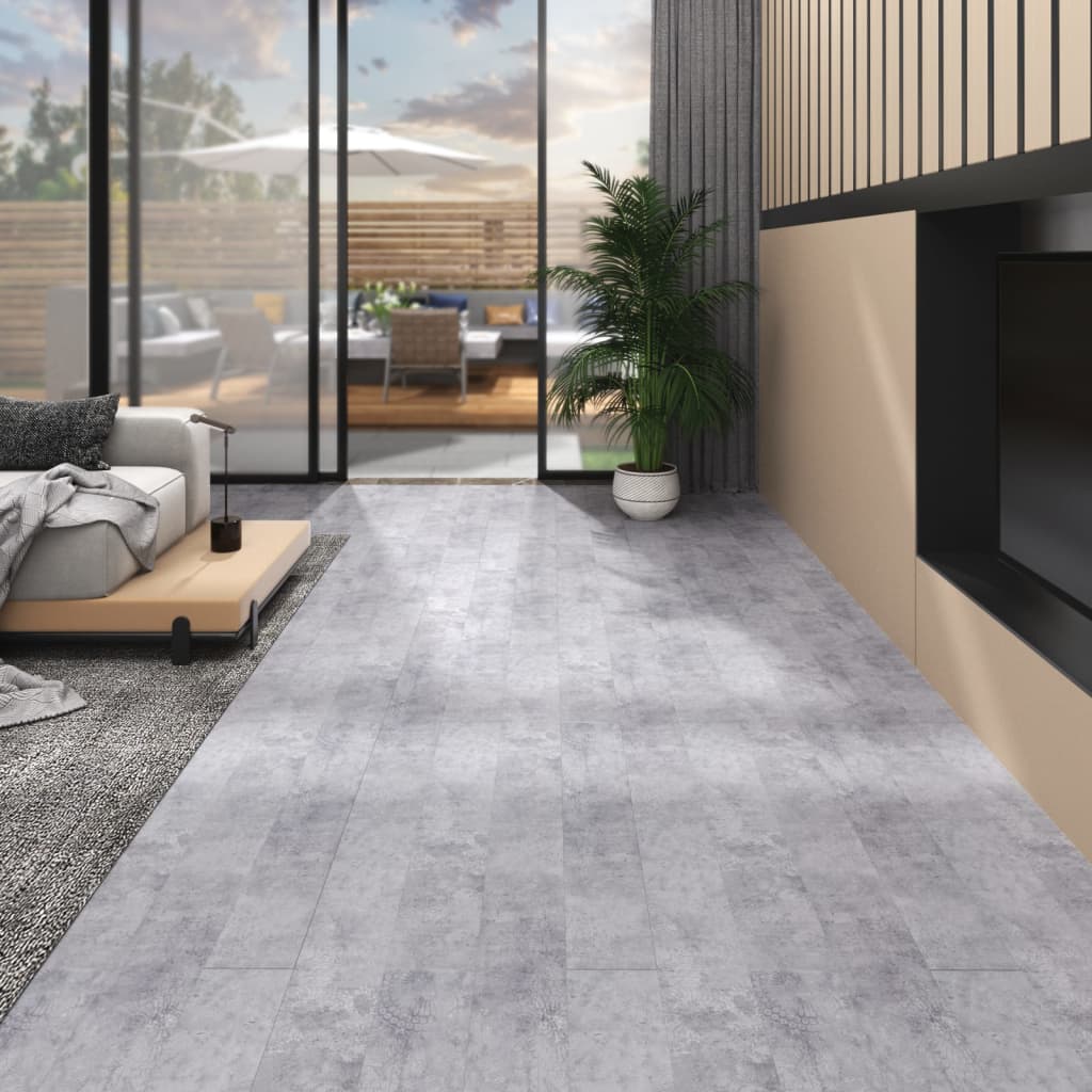 Berkfield PVC Flooring Planks 4.46 m�__ 3 mm Self-adhesive Cement Grey