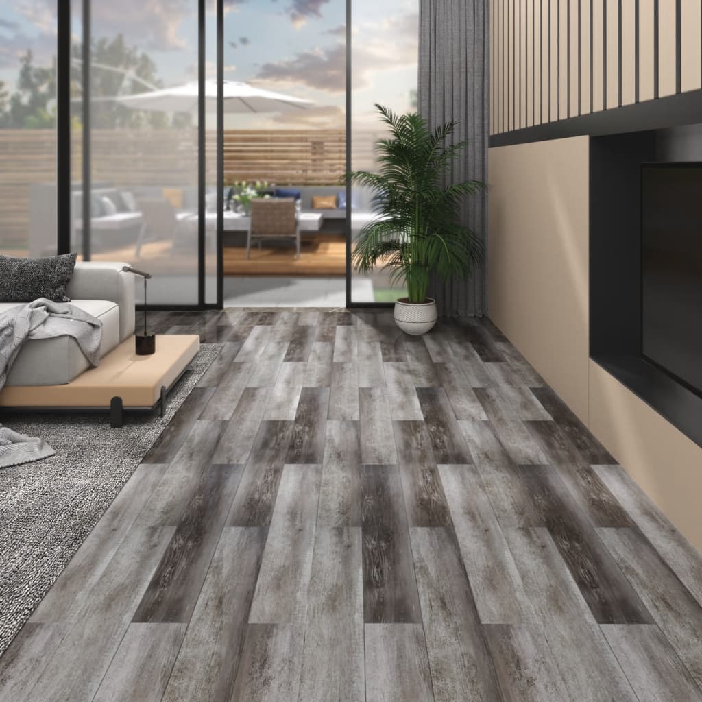 Berkfield Non Self-adhesive PVC Flooring Planks 4.46 m�__ 3 mm Striped Wood