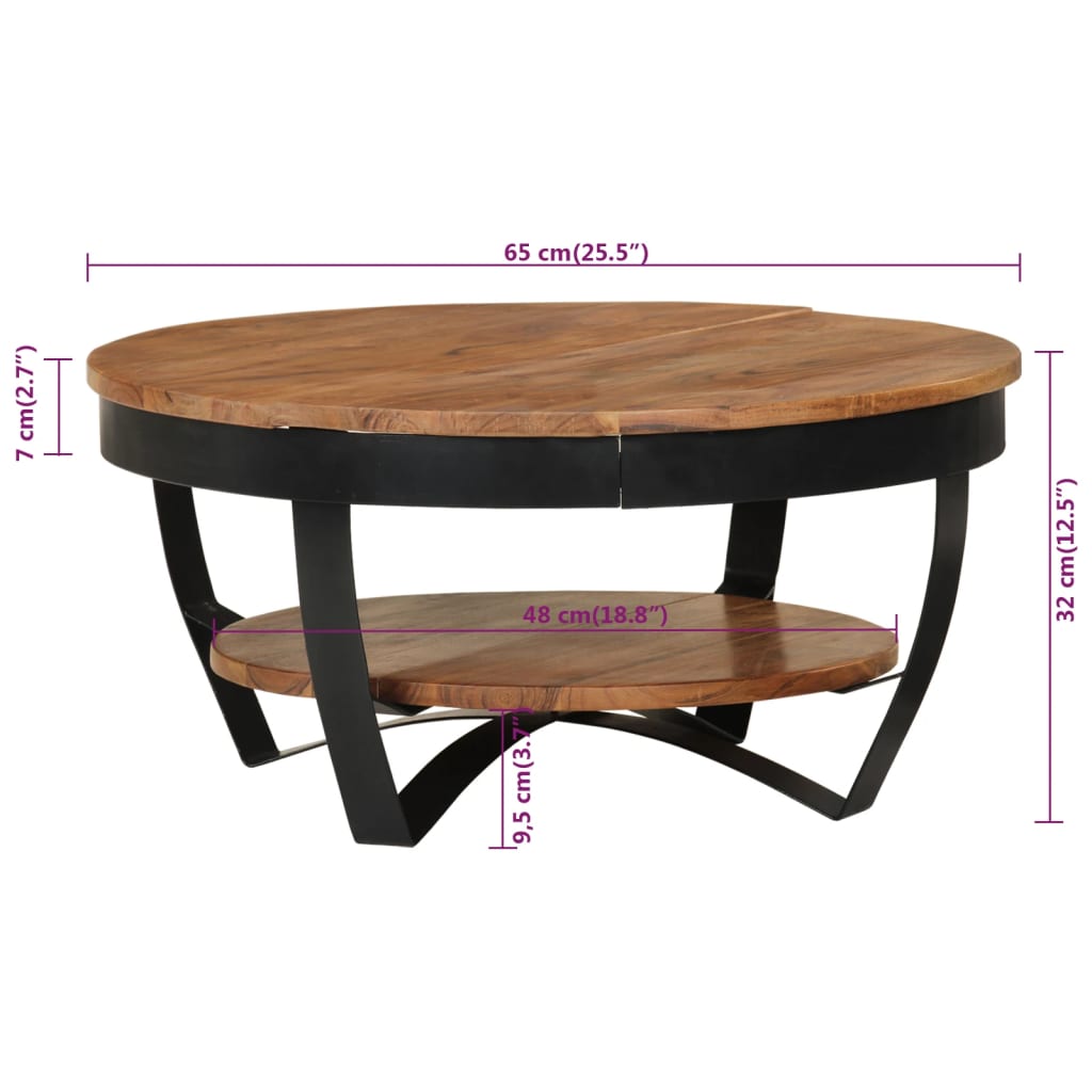 Berkfield Coffee Table 65x65x32 cm Solid Acacia Wood