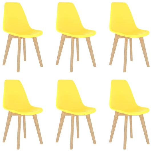 Berkfield Dining Chairs 6 pcs Yellow Plastic