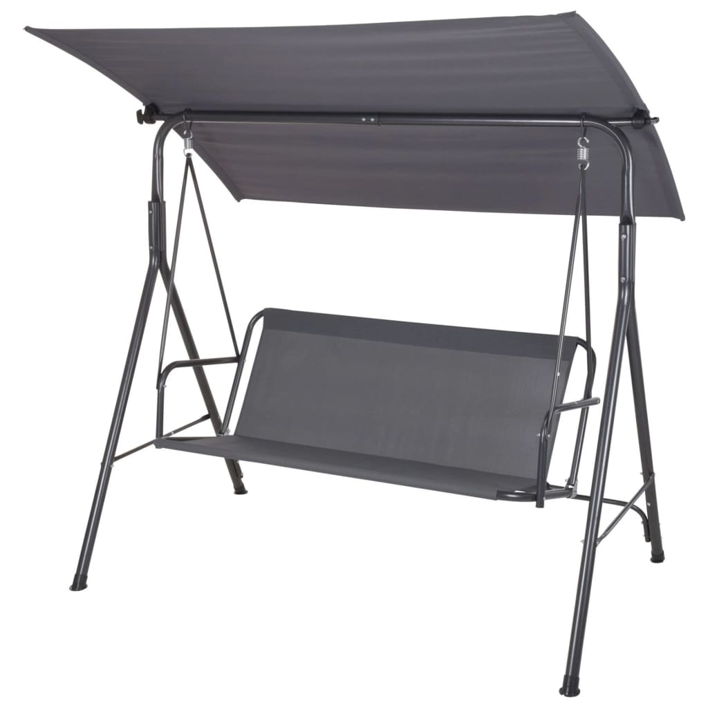 ProGarden Garden Swing With Canopy Dark Grey