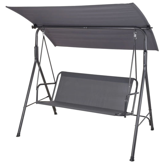 ProGarden Garden Swing With Canopy Dark Grey