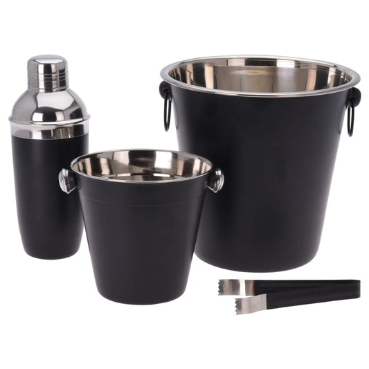 Excellent Houseware 4 Piece Barware Set Stainless Steel Matte Black