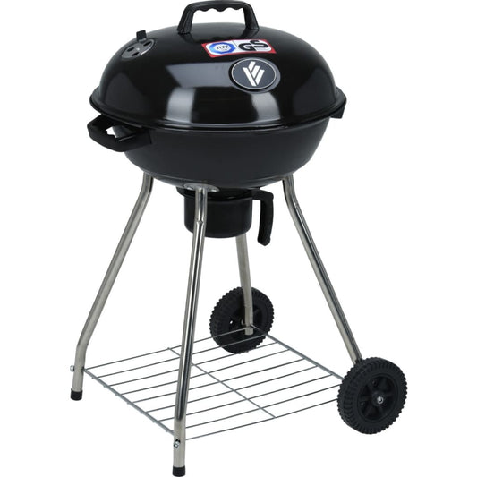 ProGarden Charcoal BBQ Grill on Wheels 45 cm Black