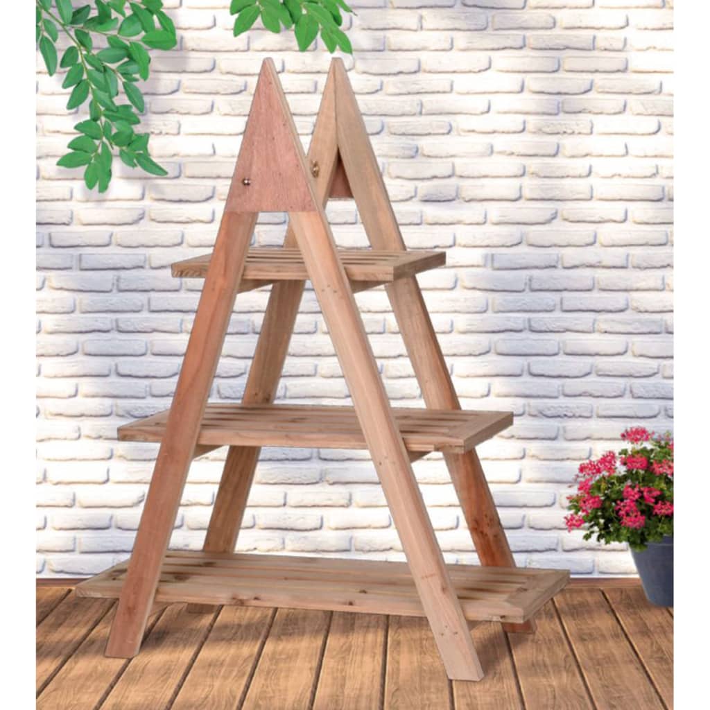 H&S Collection Plant Rack with 3 Levels 48x32x79 cm Wood