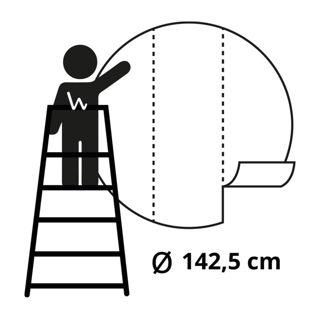 WallArt Wallpaper Circle Skyline with Junk Boat 142.5 cm