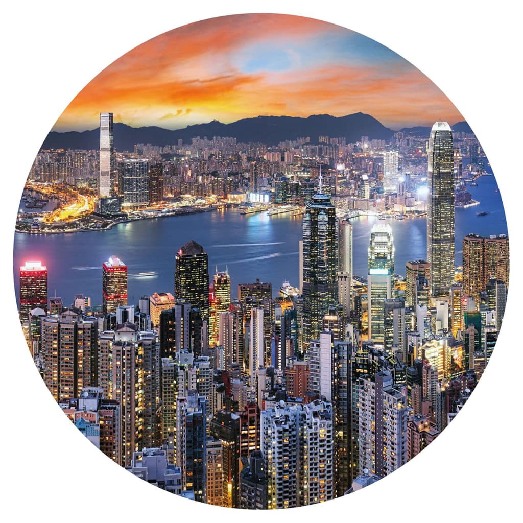 WallArt Wallpaper Circle Skyline by Night 142.5 cm