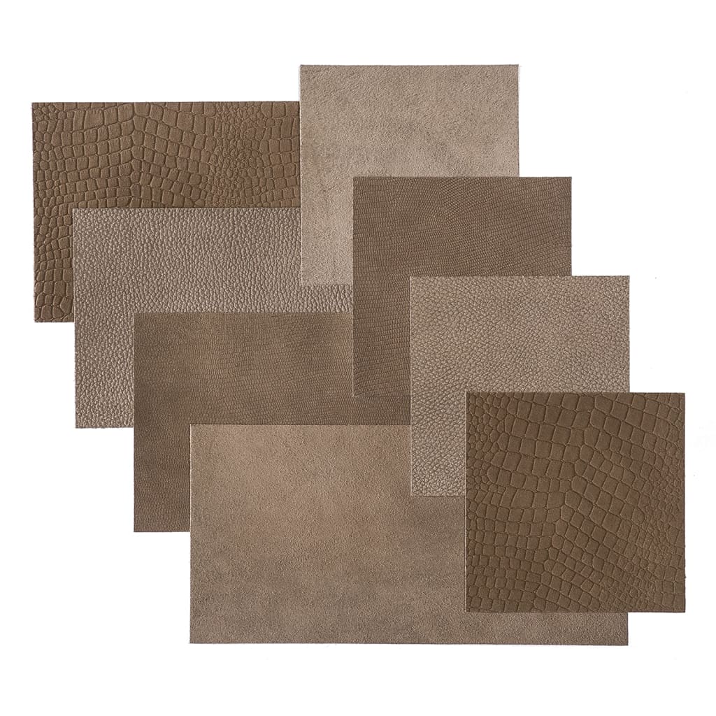 WallArt Leather Tiles Caine Pure Brown 32 pcs