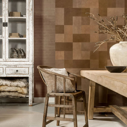 WallArt Leather Tiles Caine Pure Brown 32 pcs