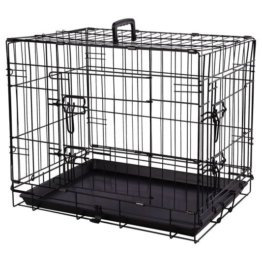 FLAMINGO Pet Wire Cage with Sliding Door Mezo S 43x61x50 cm Black