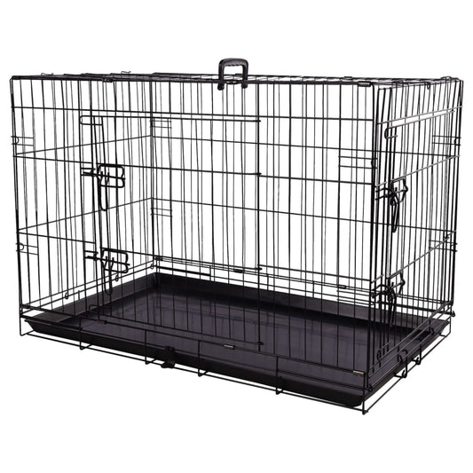 FLAMINGO Pet Wire Cage with Sliding Door Mezo L 56x92x64 cm Black