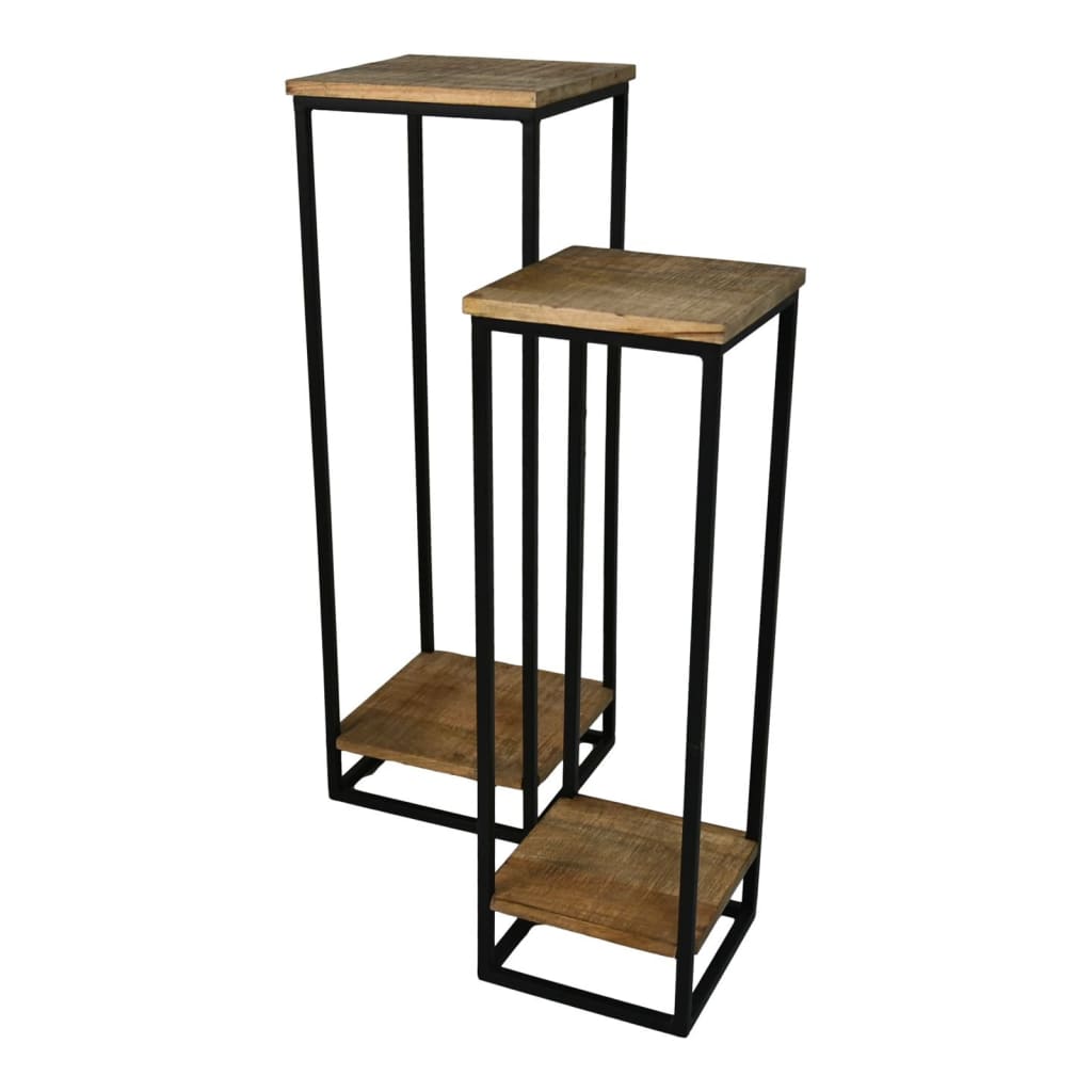 HSM Collection 2 Piece Plant Stand Set 30x30x90 cm