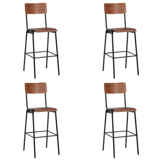 Berkfield Bar Chairs 4 pcs Solid Plywood Steel