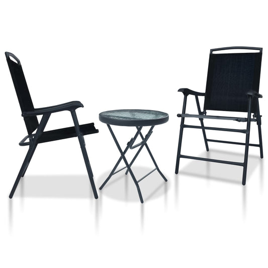 Berkfield 3 Piece Bistro Set Black Steel