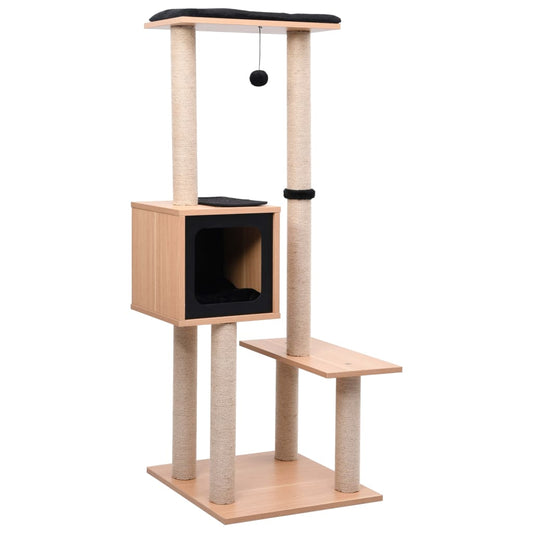 Berkfield Cat Tree with Sisal Scratching Mat 129 cm