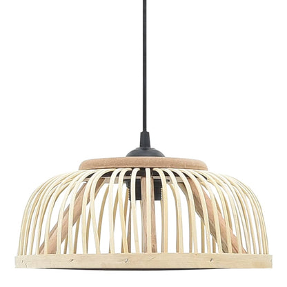 Berkfield Pendant Lamp Bamboo 40 W 30x12 cm Semicircle E27