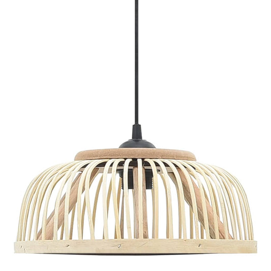 Berkfield Pendant Lamp Bamboo 40 W 30x12 cm Semicircle E27