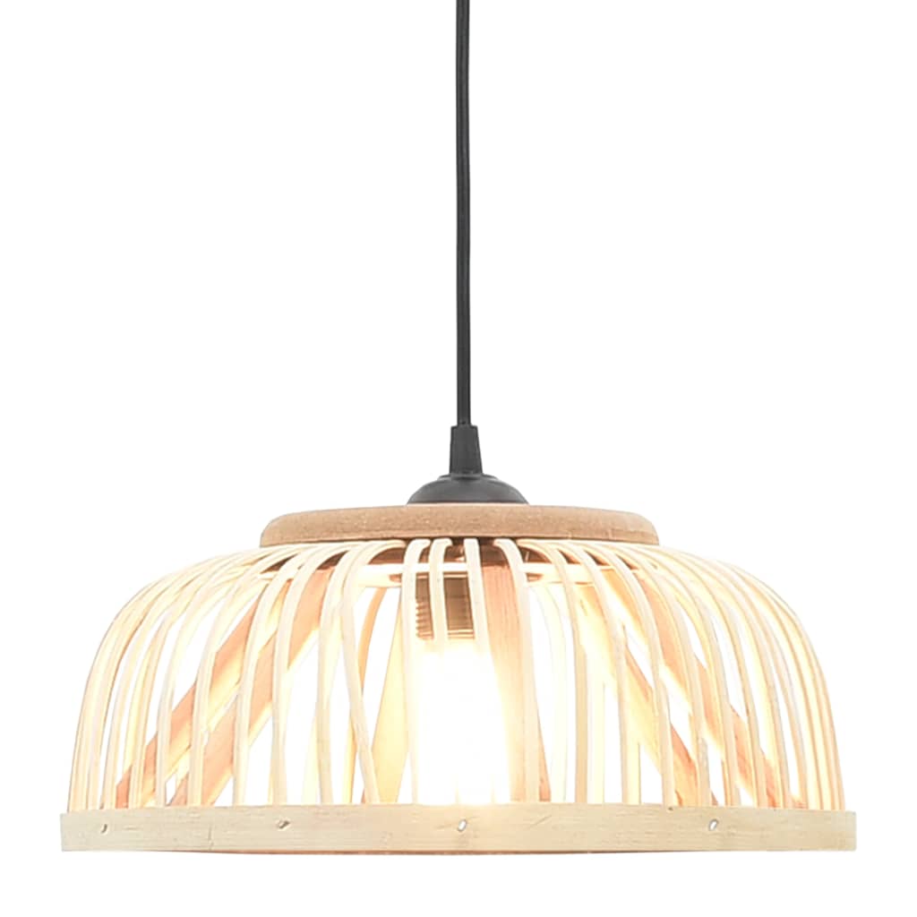 Berkfield Pendant Lamp Bamboo 40 W 30x12 cm Semicircle E27