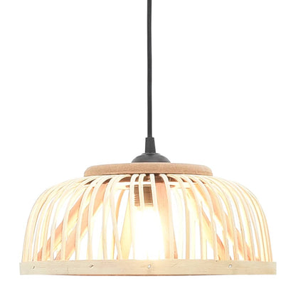 Berkfield Pendant Lamp Bamboo 40 W 30x12 cm Semicircle E27
