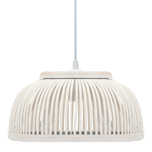 Berkfield Pendant Lamp Bamboo 37x15.5 cm 40 W Semicircle E27