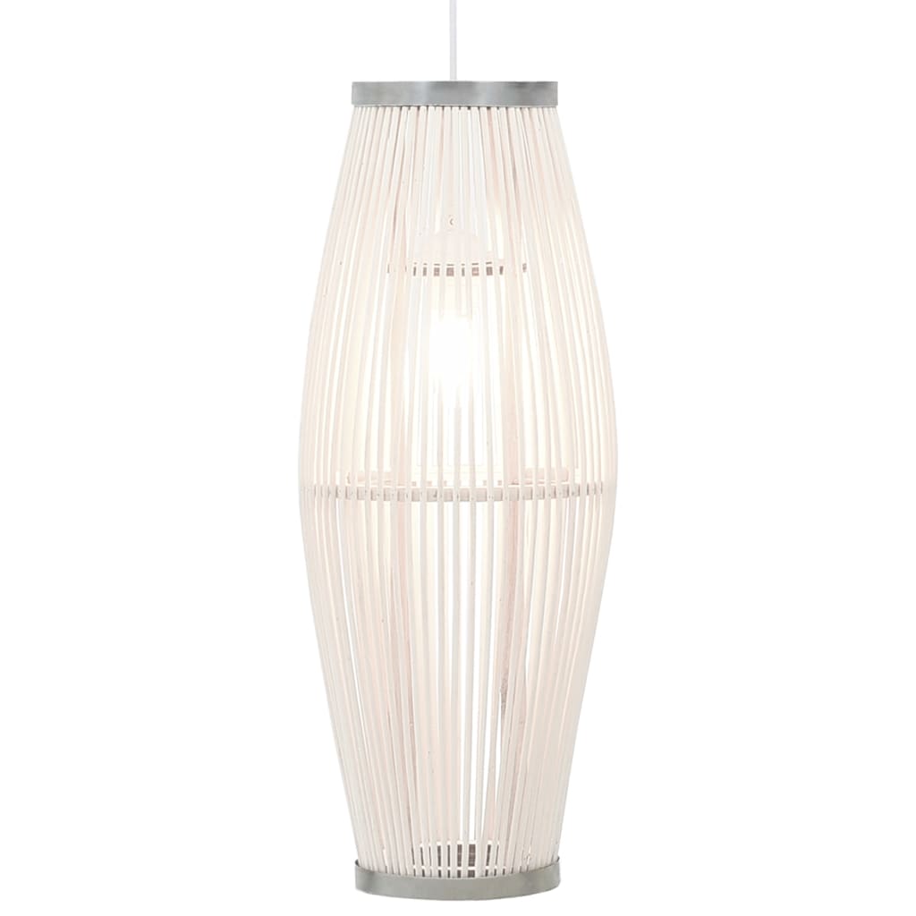 Berkfield Pendant Lamp White Willow 40 W 23x55 cm Oval E27